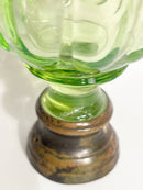 Sfera da Scalinata in Cristallo di Boemia e Base in Ottone XIX Secolo