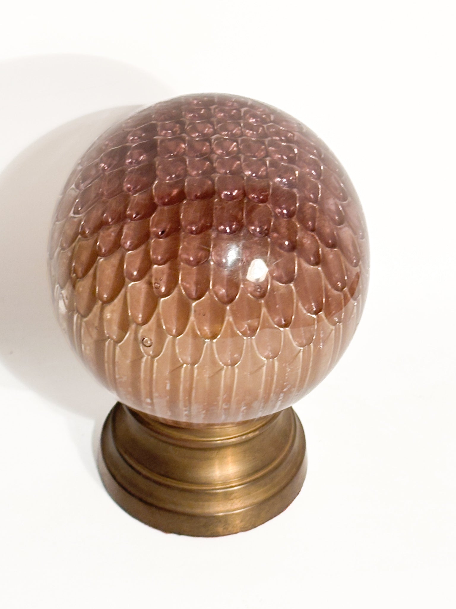 Bohemian Crystal Staircase Sphere with Brass Base 19th Century