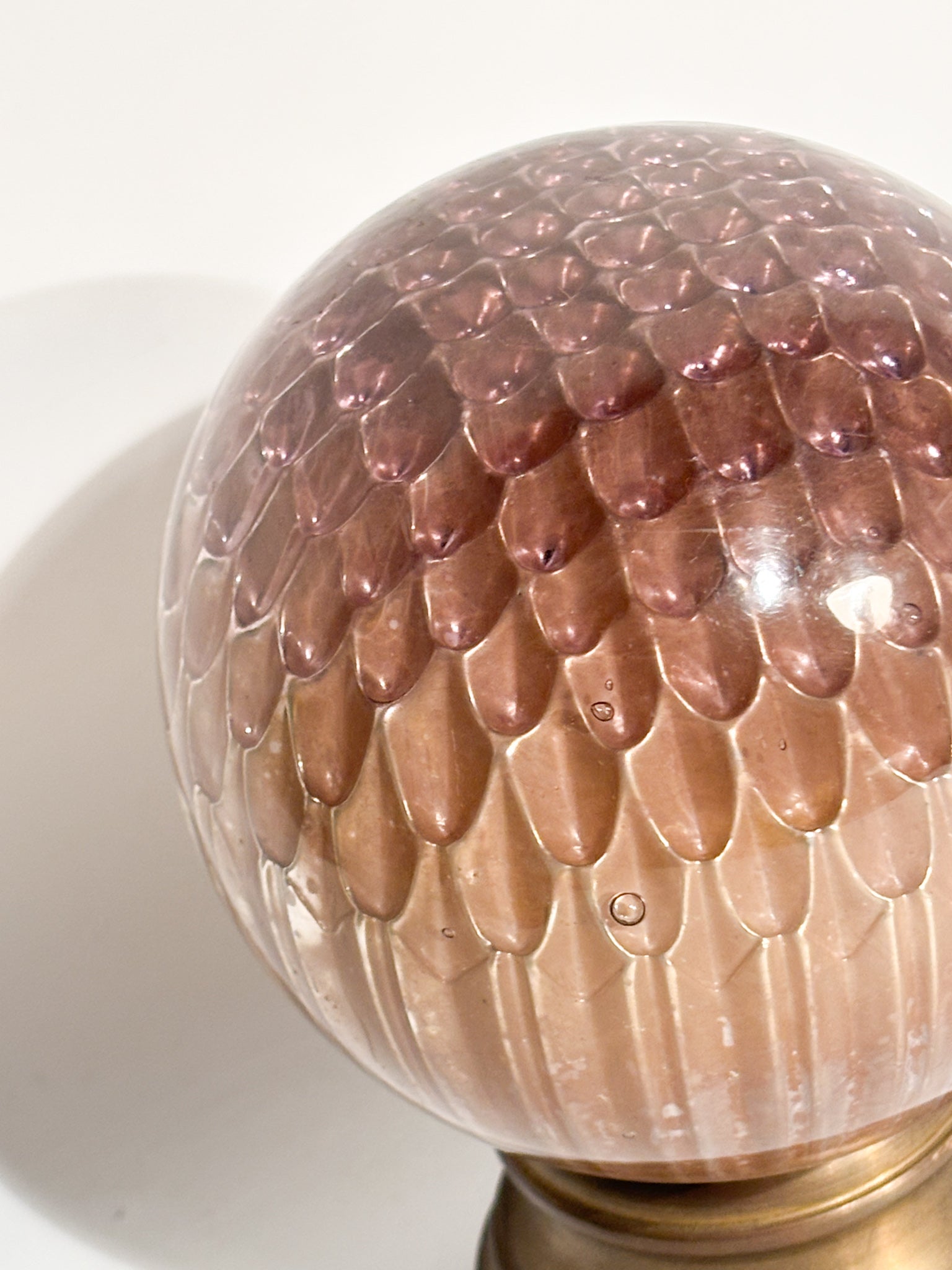 Bohemian Crystal Staircase Sphere with Brass Base 19th Century