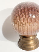 Sfera da Scalinata in Cristallo di Boemia e Base in Ottone XIX Secolo