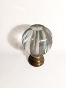 Sfera da Scalinata in Cristallo di Boemia e Base in Ottone XIX Secolo