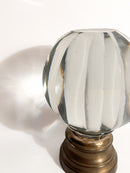Sfera da Scalinata in Cristallo di Boemia e Base in Ottone XIX Secolo