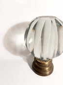 Sfera da Scalinata in Cristallo di Boemia e Base in Ottone XIX Secolo