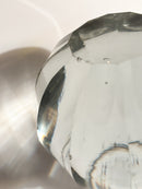 Sfera da Scalinata in Cristallo di Boemia e Base in Ottone XIX Secolo