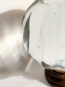 Sfera da Scalinata in Cristallo di Boemia e Base in Ottone XIX Secolo