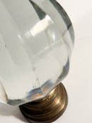 Sfera da Scalinata in Cristallo di Boemia e Base in Ottone XIX Secolo