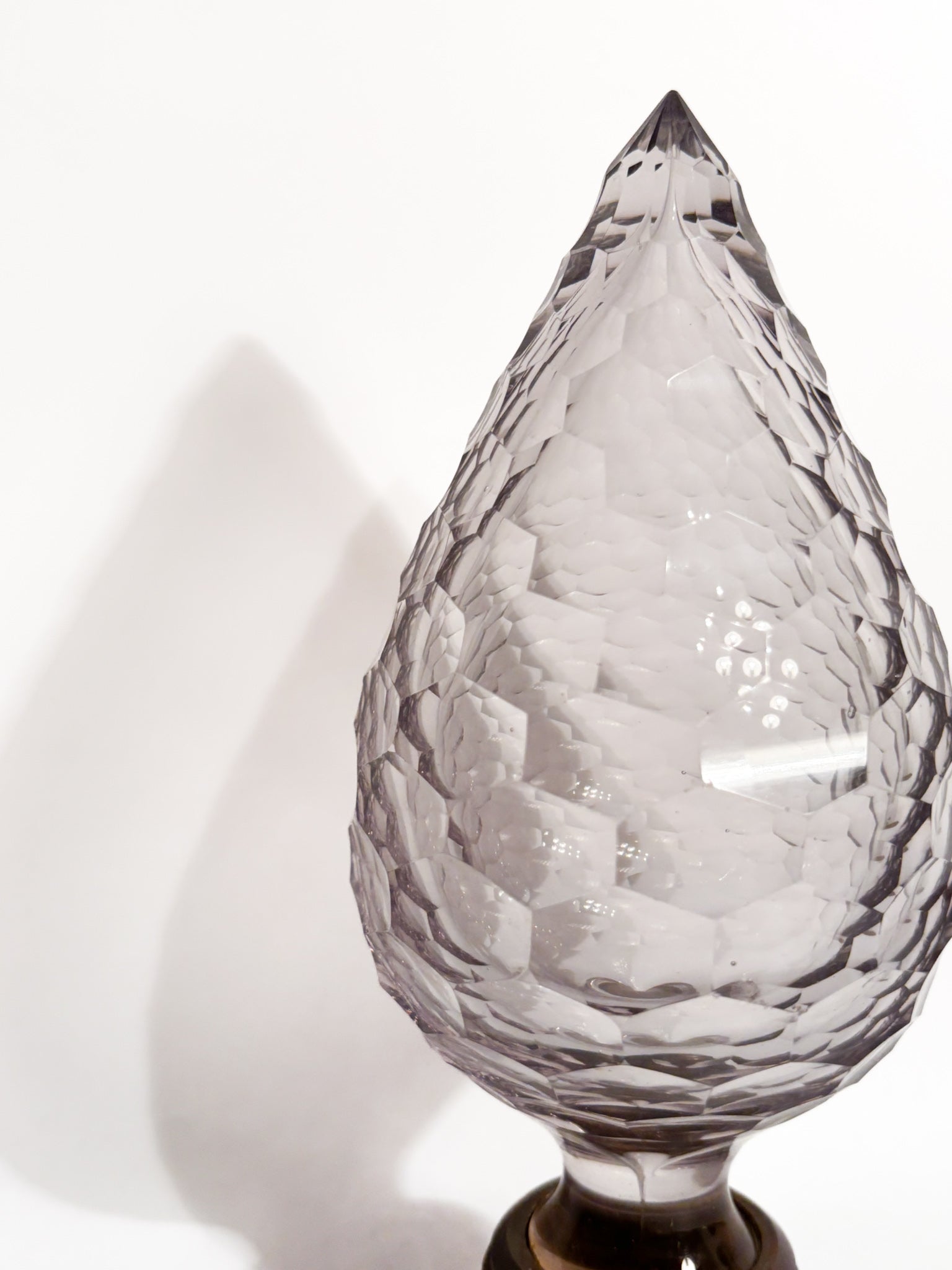 Staircase Pinecone in Bohemian Crystal and Brass Base 19th Century