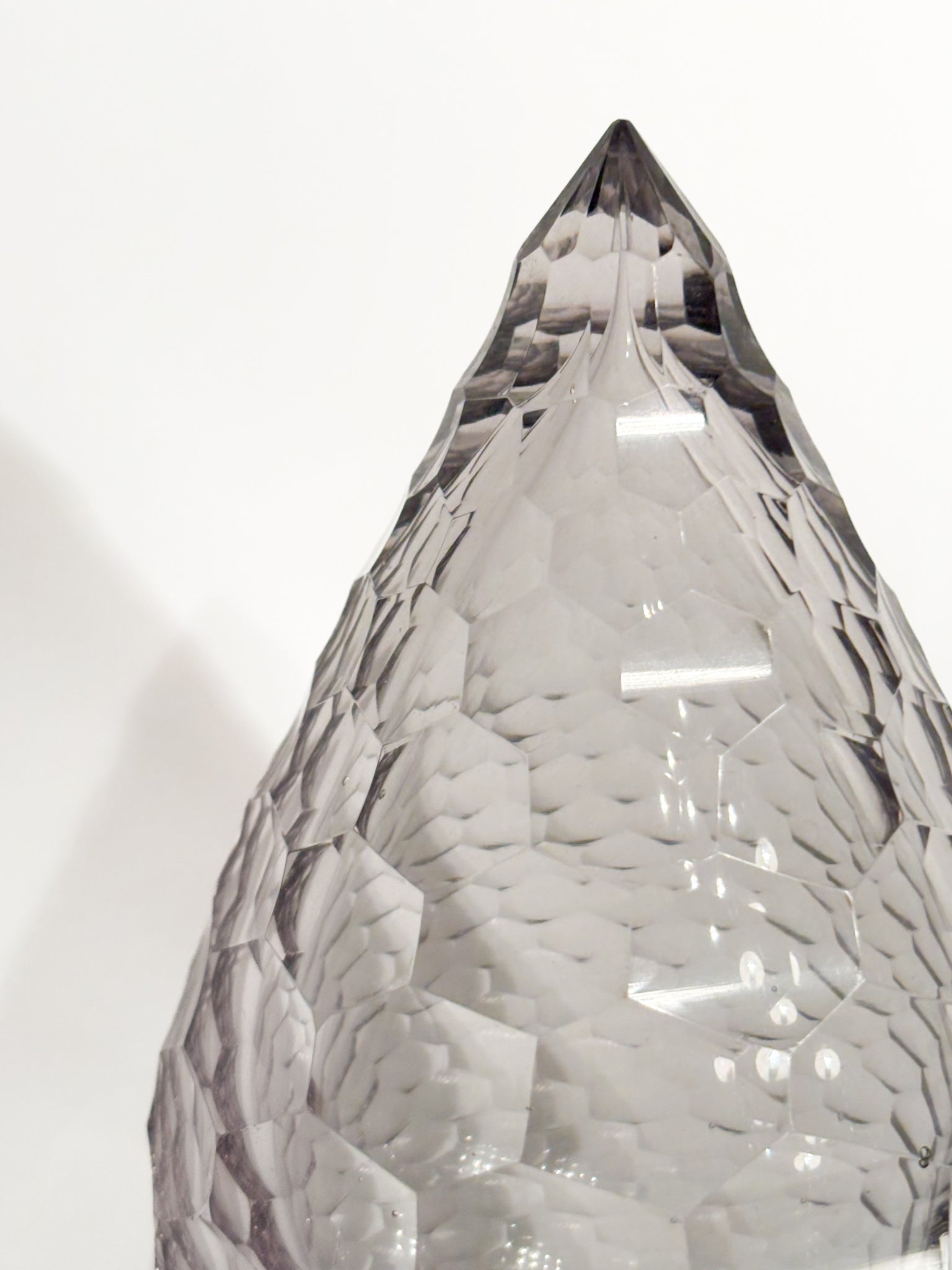 Staircase Pinecone in Bohemian Crystal and Brass Base 19th Century