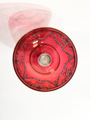 Coppa Centrotavola in Vetro Soffiato e Decorazioni Dorate di Bigibi Productions XX Secolo