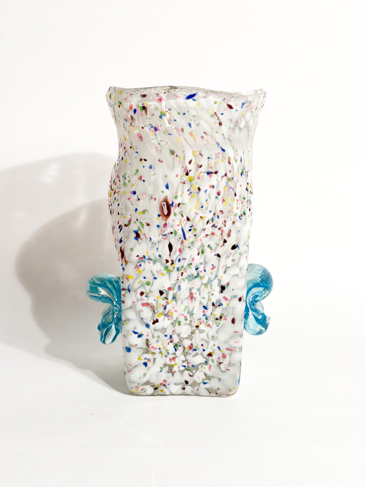 Goto de Fornasa in Vetro di Murano Bianco e Azzurro Anni 80