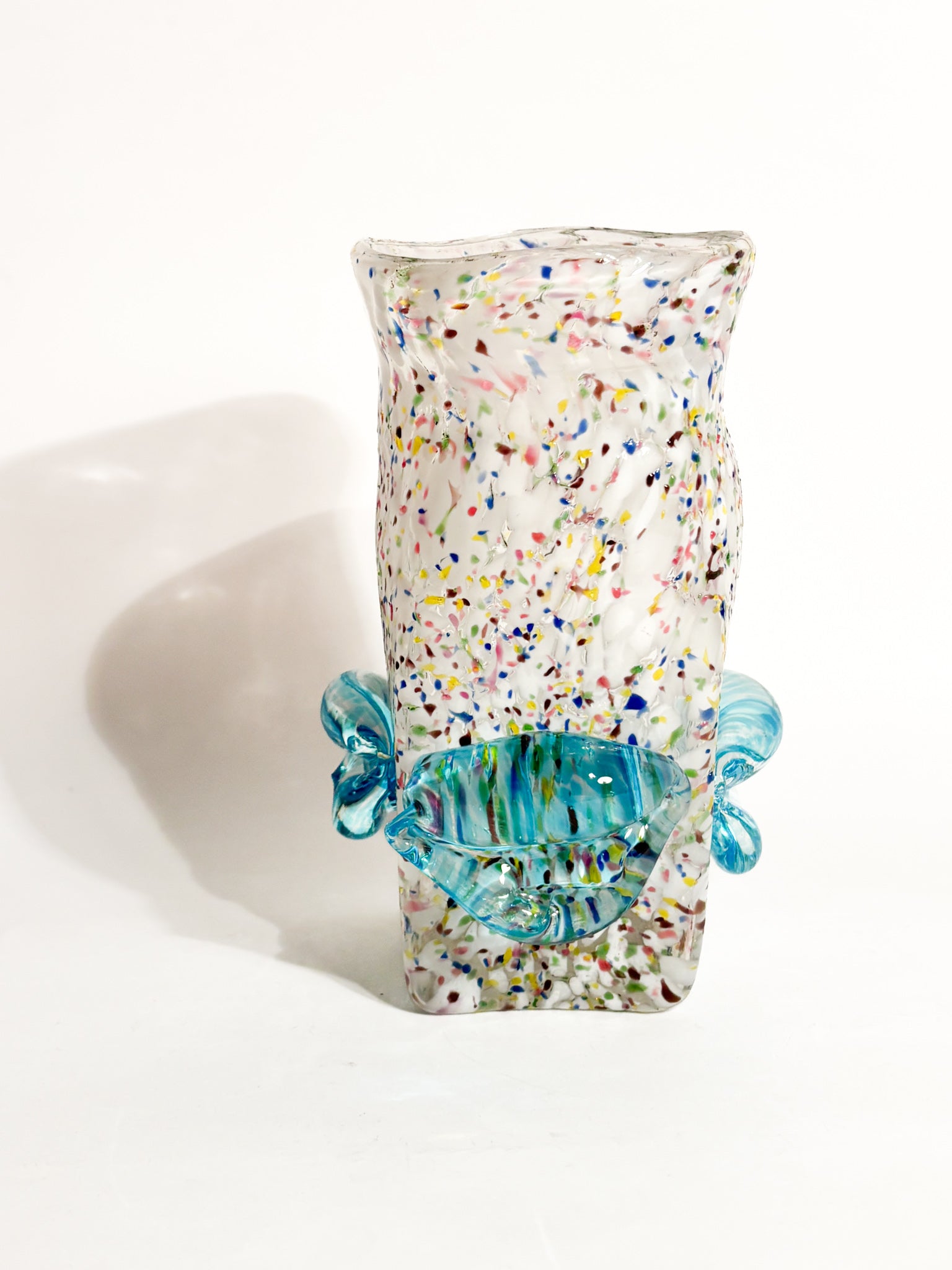 Goto de Fornasa in Vetro di Murano Bianco e Azzurro Anni 80