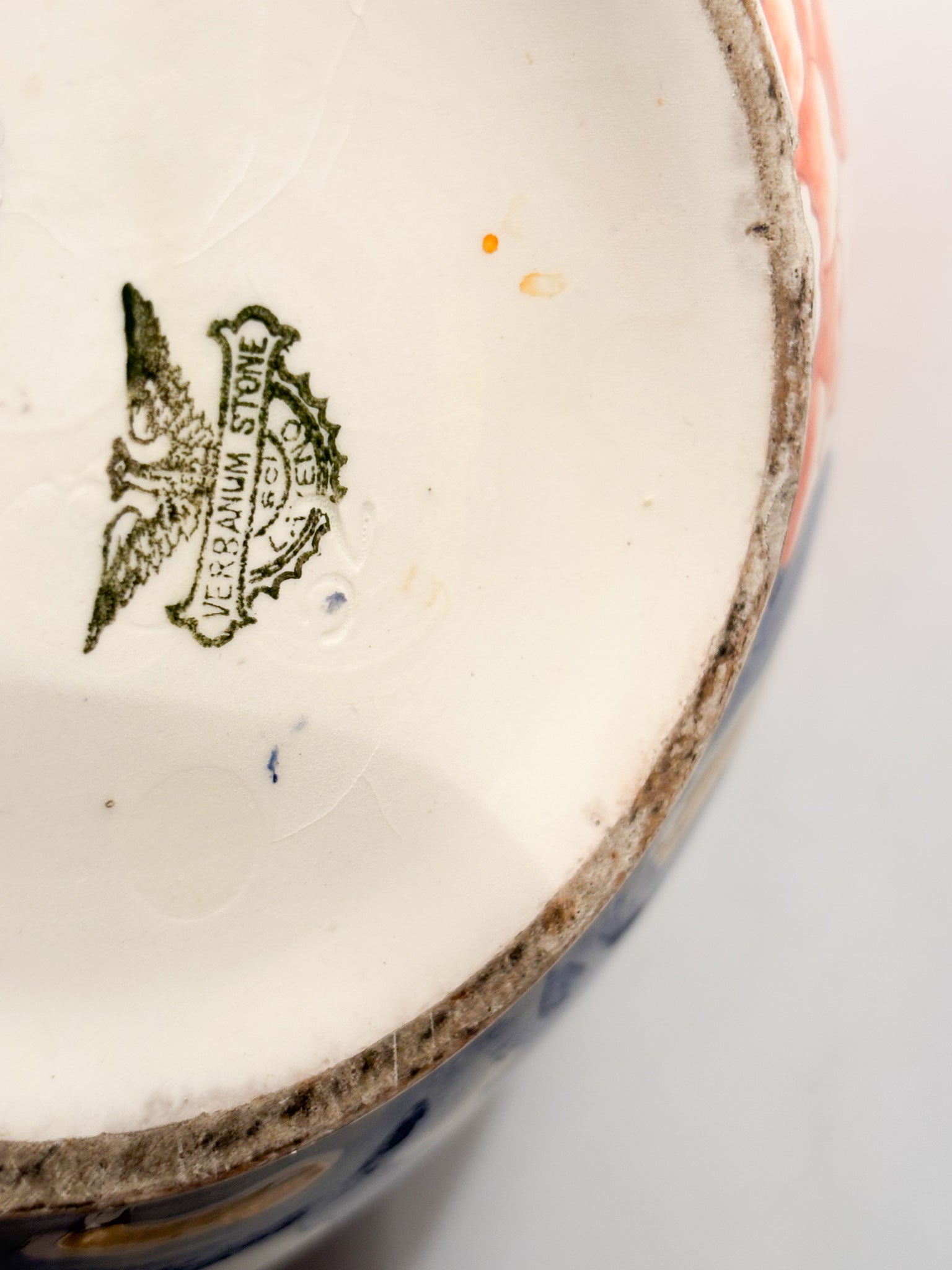 Laveno Ceramic Vase with Hand-Painted Floral Motif 1940s