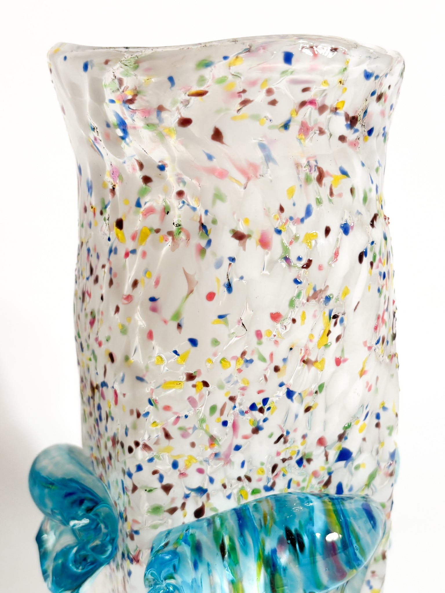 Goto de Fornasa in Vetro di Murano Bianco e Azzurro Anni 80