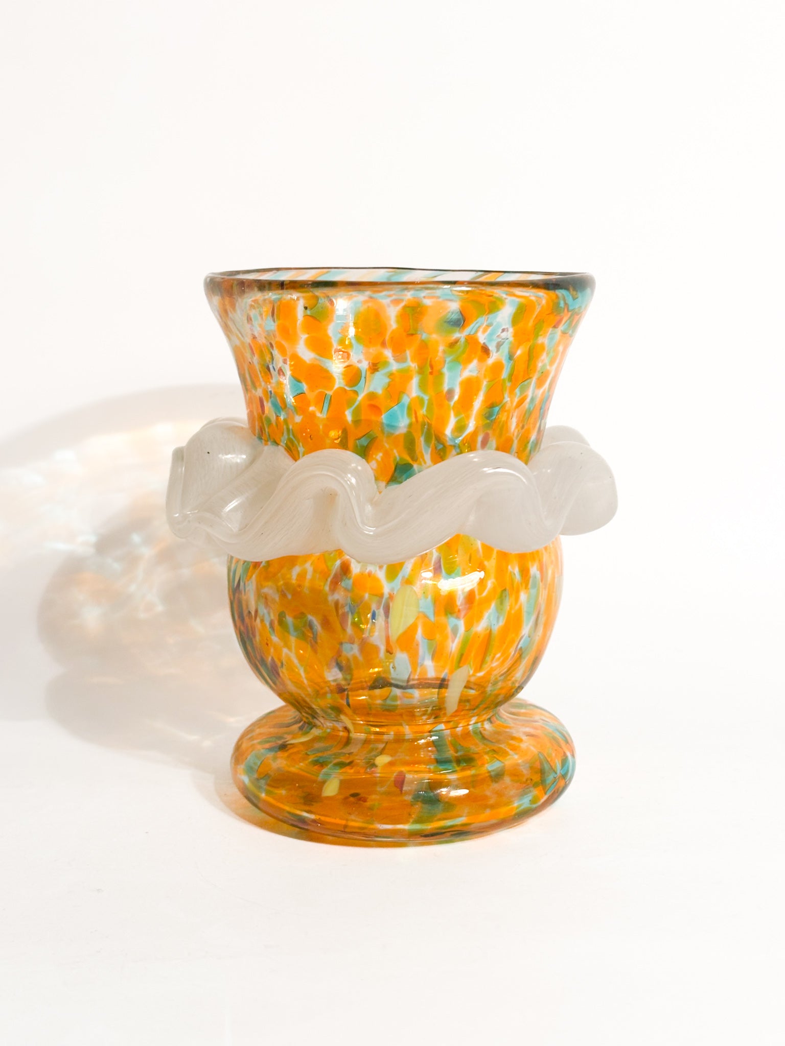 Goto de Fornasa in Vetro di Murano Arancio e Azzurro Anni 80