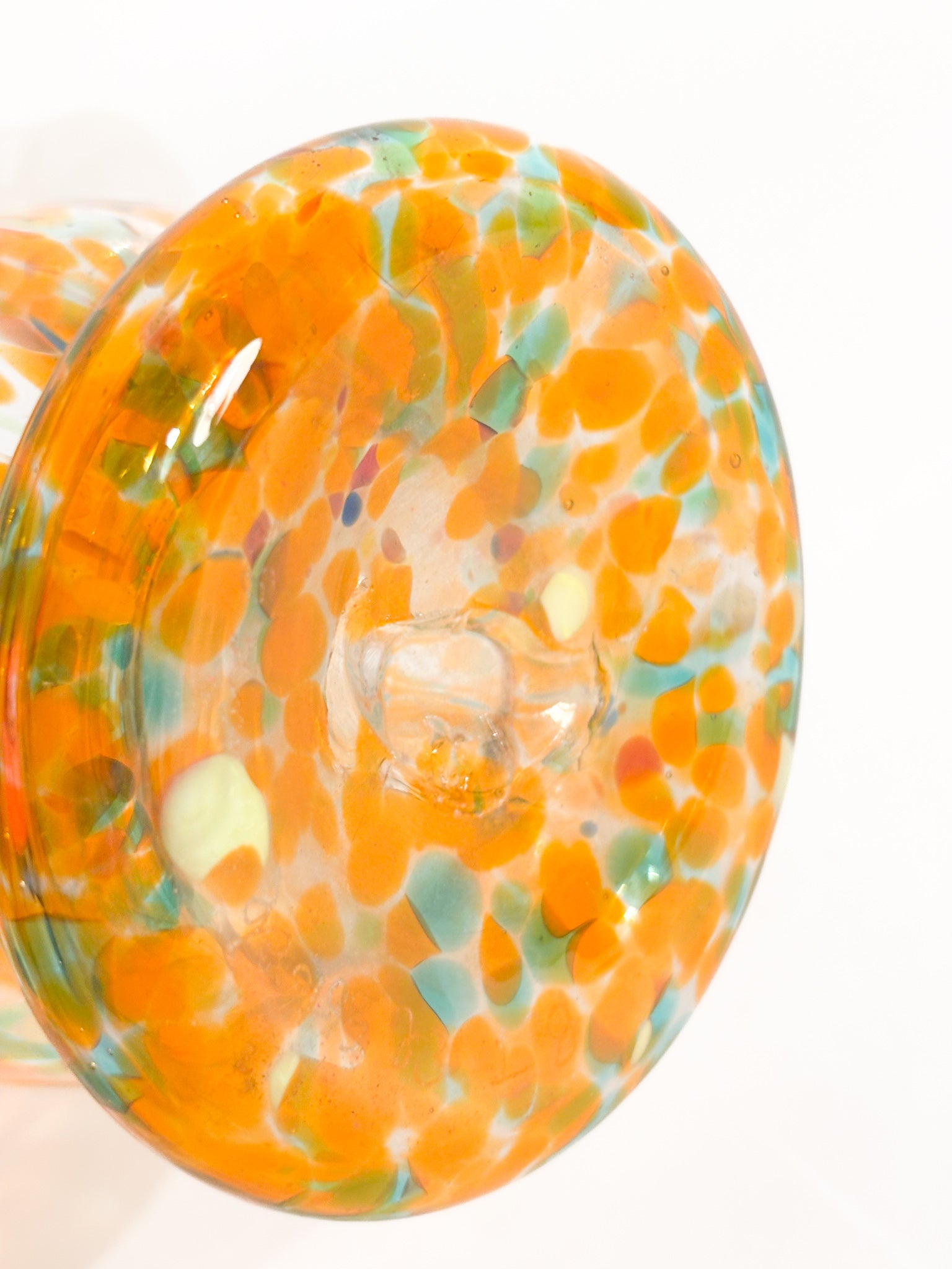 Goto de Fornasa in Vetro di Murano Arancio e Azzurro Anni 80