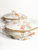 Pair of Limoges Porcelain Soup Tureens Hand-Painted 1960s