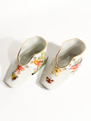 Coppia di Scarpette in Porcellana di Herend Dipinte a Mano Anni 60