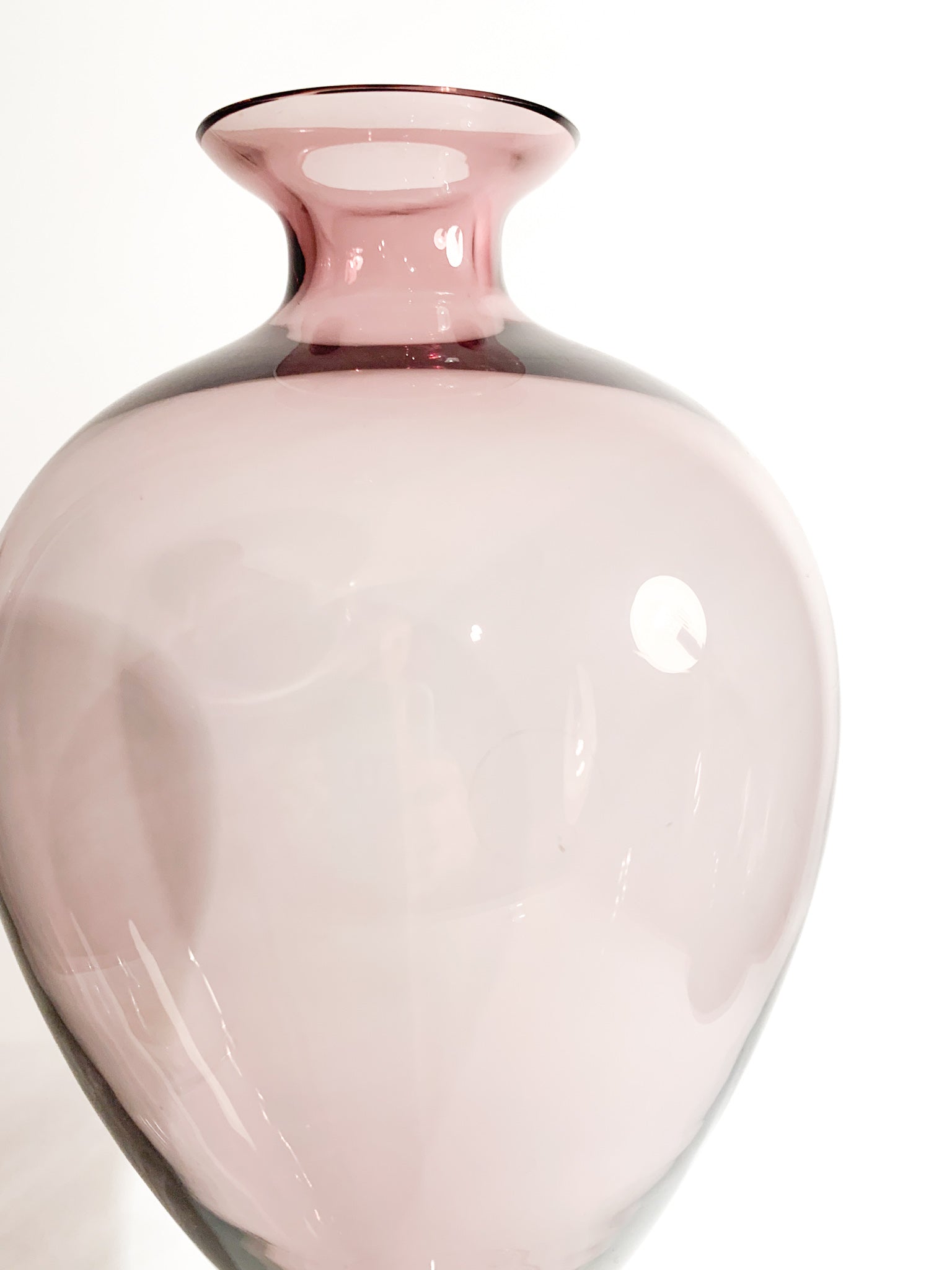 Vaso Veronese in Vetro di Murano Viola e Dorato di Nason Anni 90