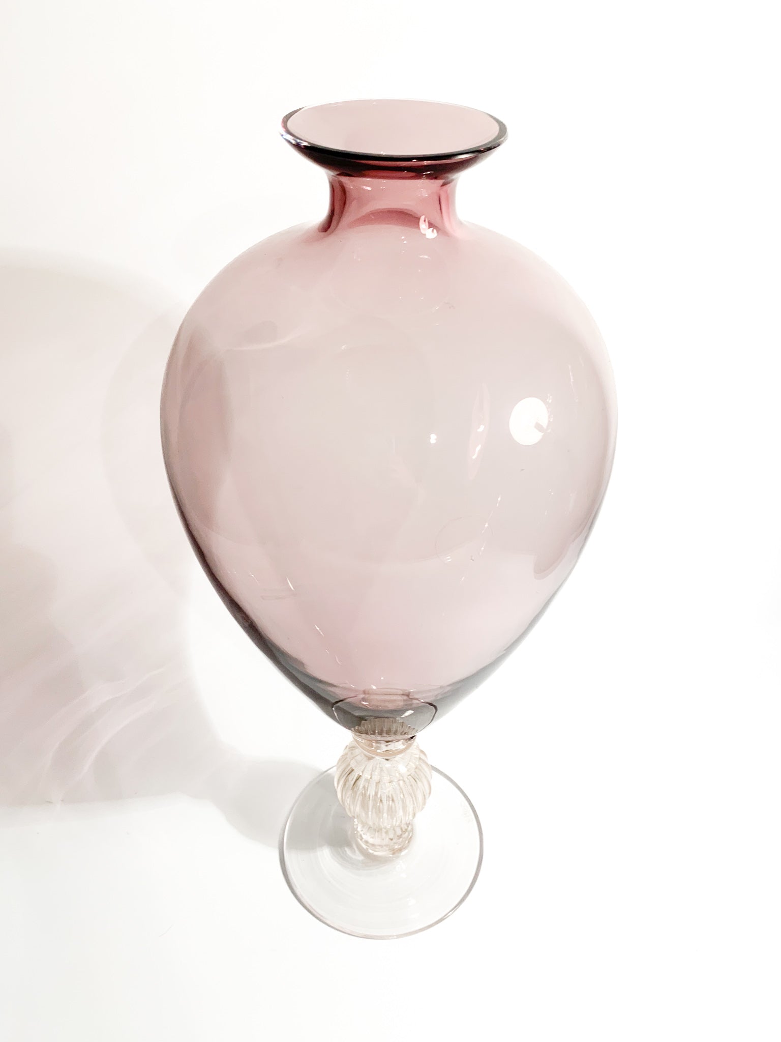 Vaso Veronese in Vetro di Murano Viola e Dorato di Nason Anni 90