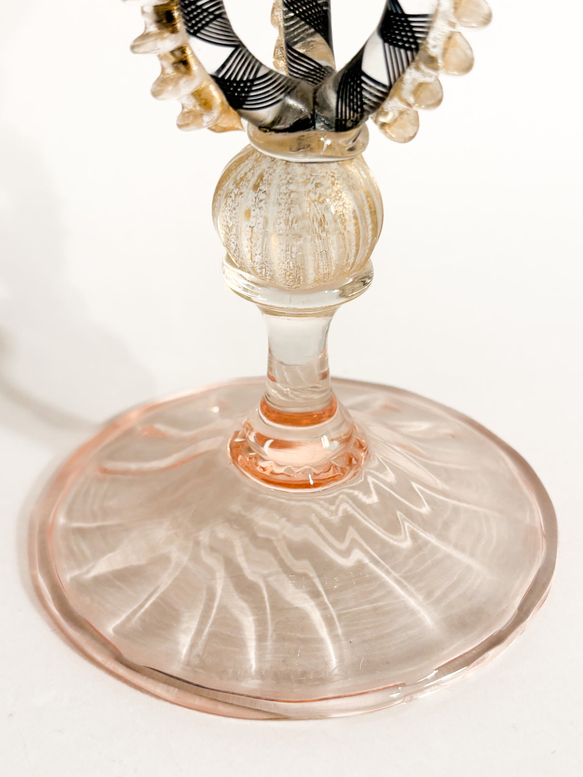 Bicchiere di La Murrina in Vetro di Murano Rosa e Oro Anni 70