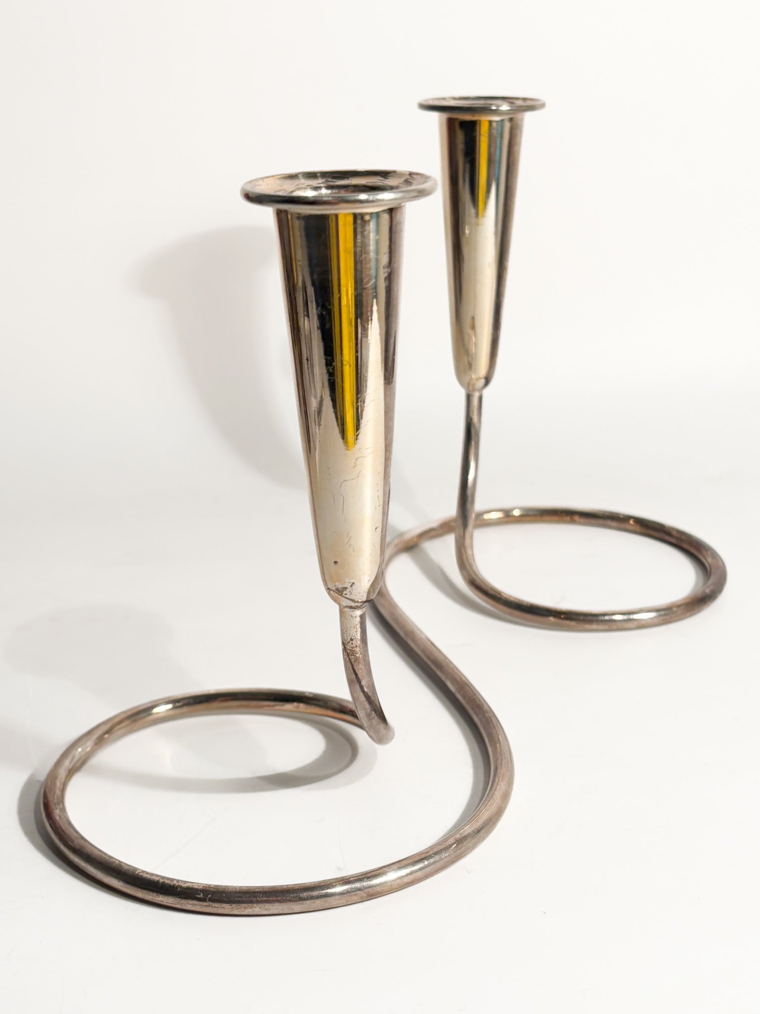 Metal Candle Holder by Günter Kupetz Wagenfeld for WMF 1950s