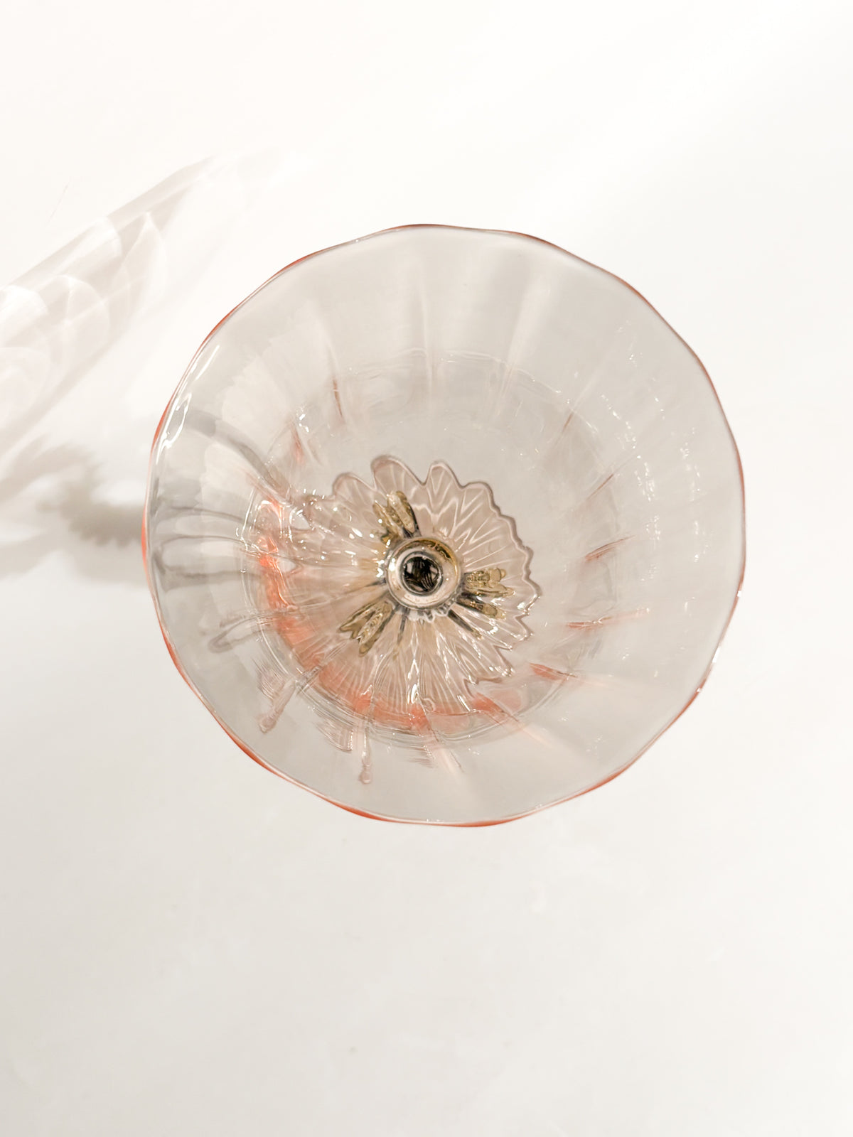 Bicchiere di La Murrina in Vetro di Murano Rosa e Oro Anni 70