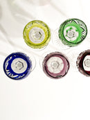 Set da Sei Bicchieri Multicolore in Cristallo Francese Anni 50