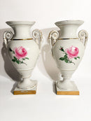 Coppia di Vasi ad Anfora in Porcellana di Meissen Red Rose Primi Novecento