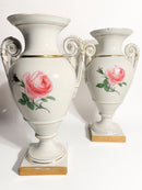 Coppia di Vasi ad Anfora in Porcellana di Meissen Red Rose Primi Novecento