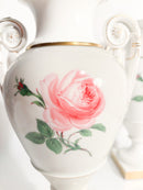 Coppia di Vasi ad Anfora in Porcellana di Meissen Red Rose Primi Novecento