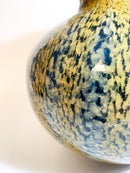Vaso in Vetro di Murano Giallo e Blu Anni 80