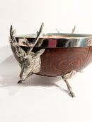 English Spumantiera in Wood Ceramic and Metal with Deer 1930s