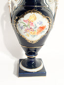 Vaso in Porcellana di Meissen Blu Cobalto Oro e Policromia del 1800