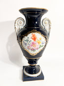 Vaso in Porcellana di Meissen Blu Cobalto Oro e Policromia del 1800