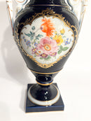 Vaso in Porcellana di Meissen Blu Cobalto Oro e Policromia del 1800