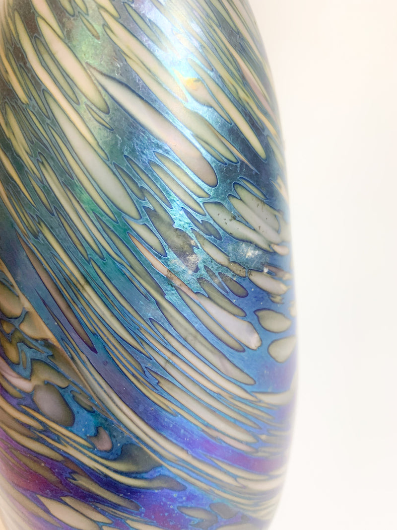 Vaso In Vetro Iridescente Multicolore di Loetz Anni 40