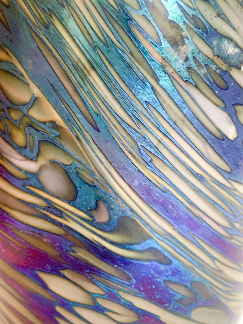 Vaso In Vetro Iridescente Multicolore di Loetz Anni 40