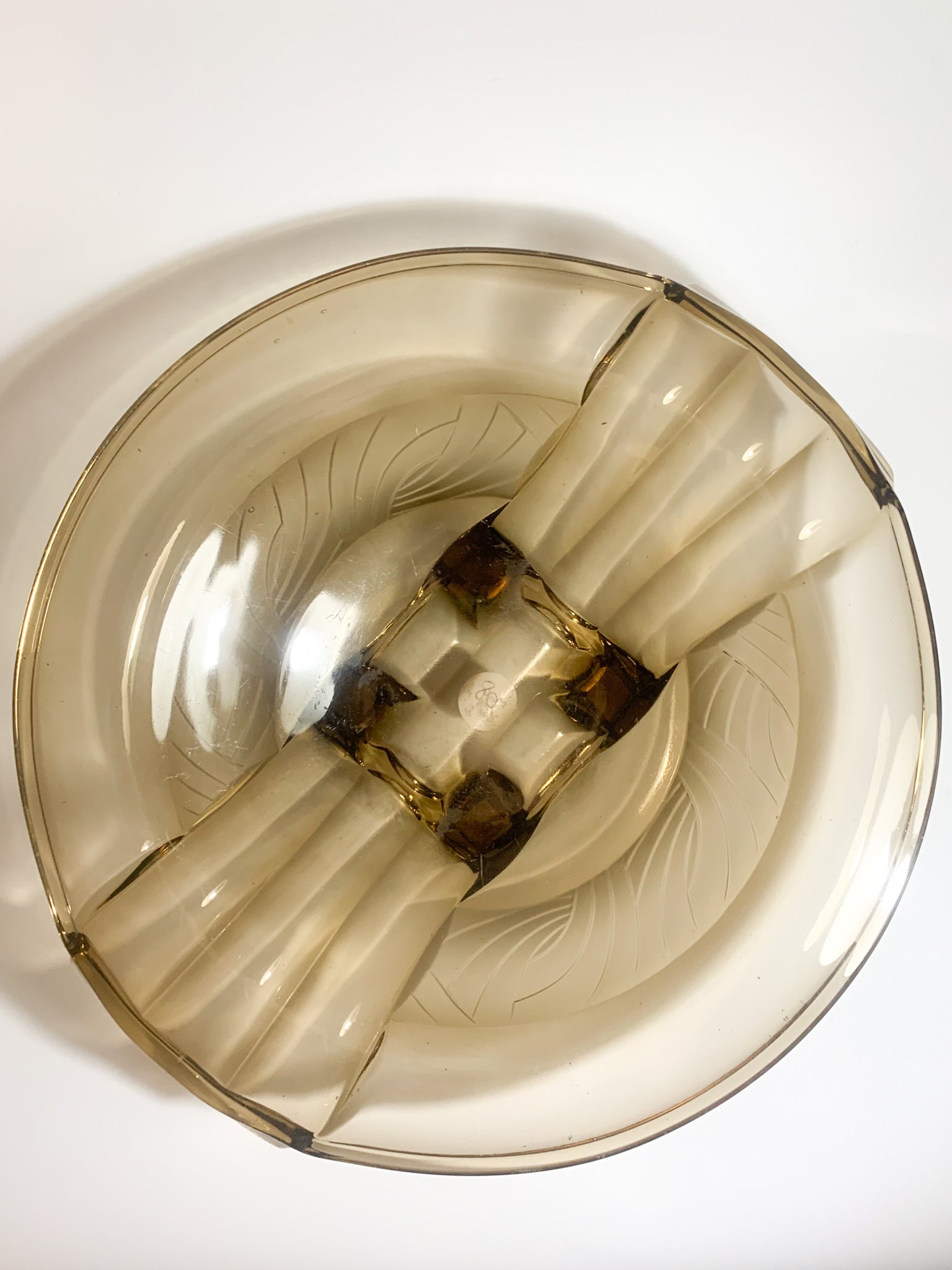 Decò glass centerpiece plate from the 30s