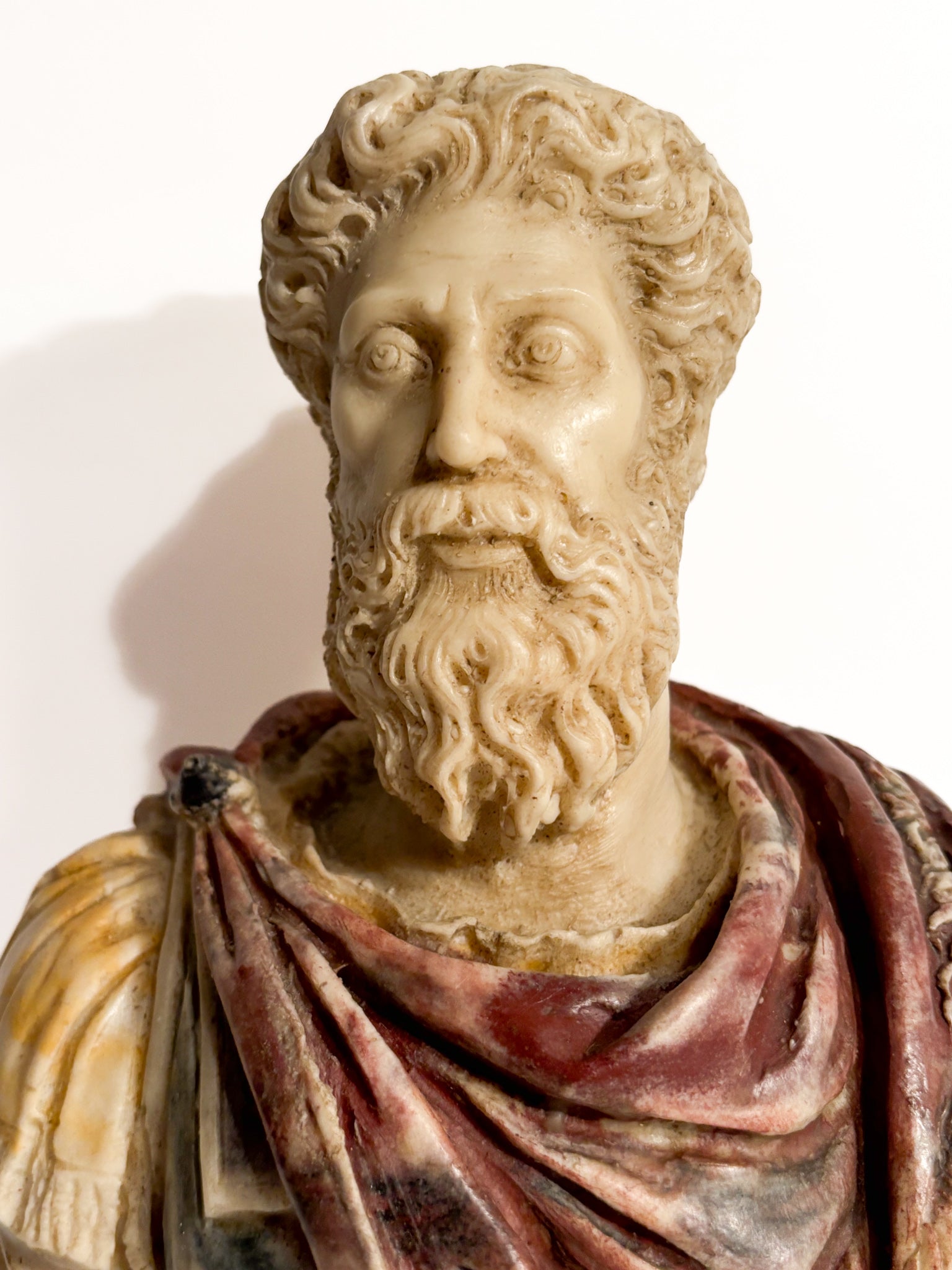 Polychrome Marble Bust of the Roman Emperor Marcus Aurelius Year 50
