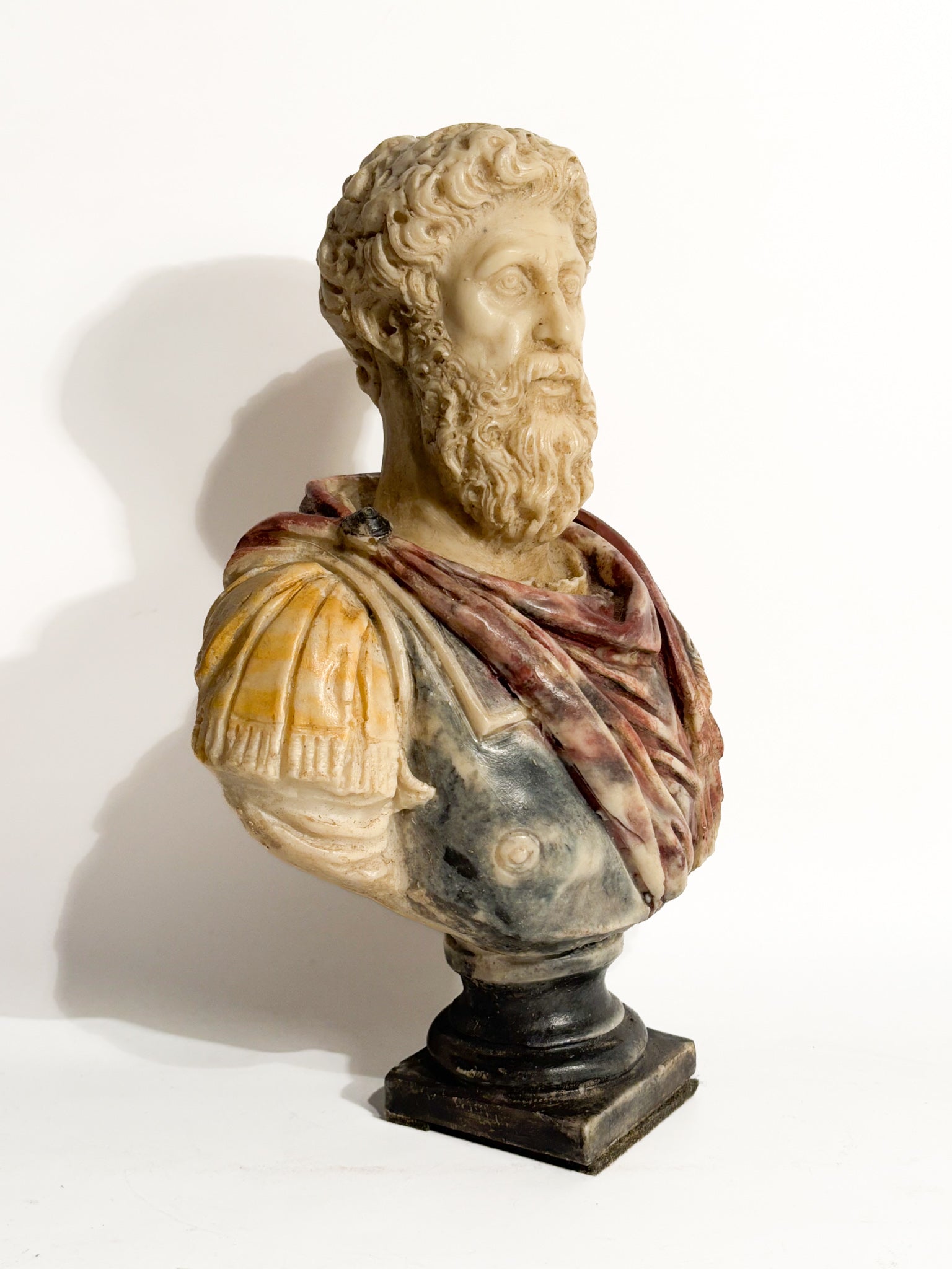 Polychrome Marble Bust of the Roman Emperor Marcus Aurelius Year 50