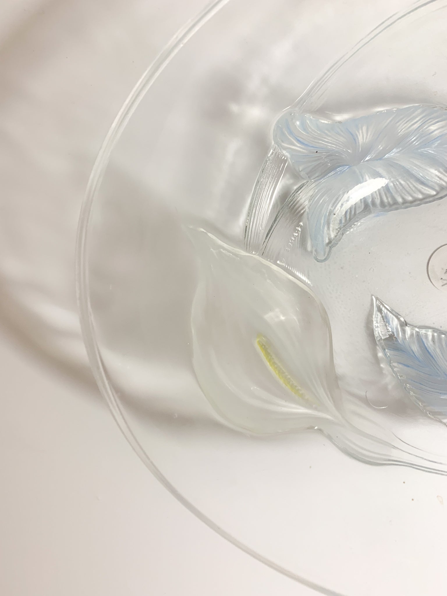 Ciotola Centrotavola in Vetro Francese con Fiori Anni 50