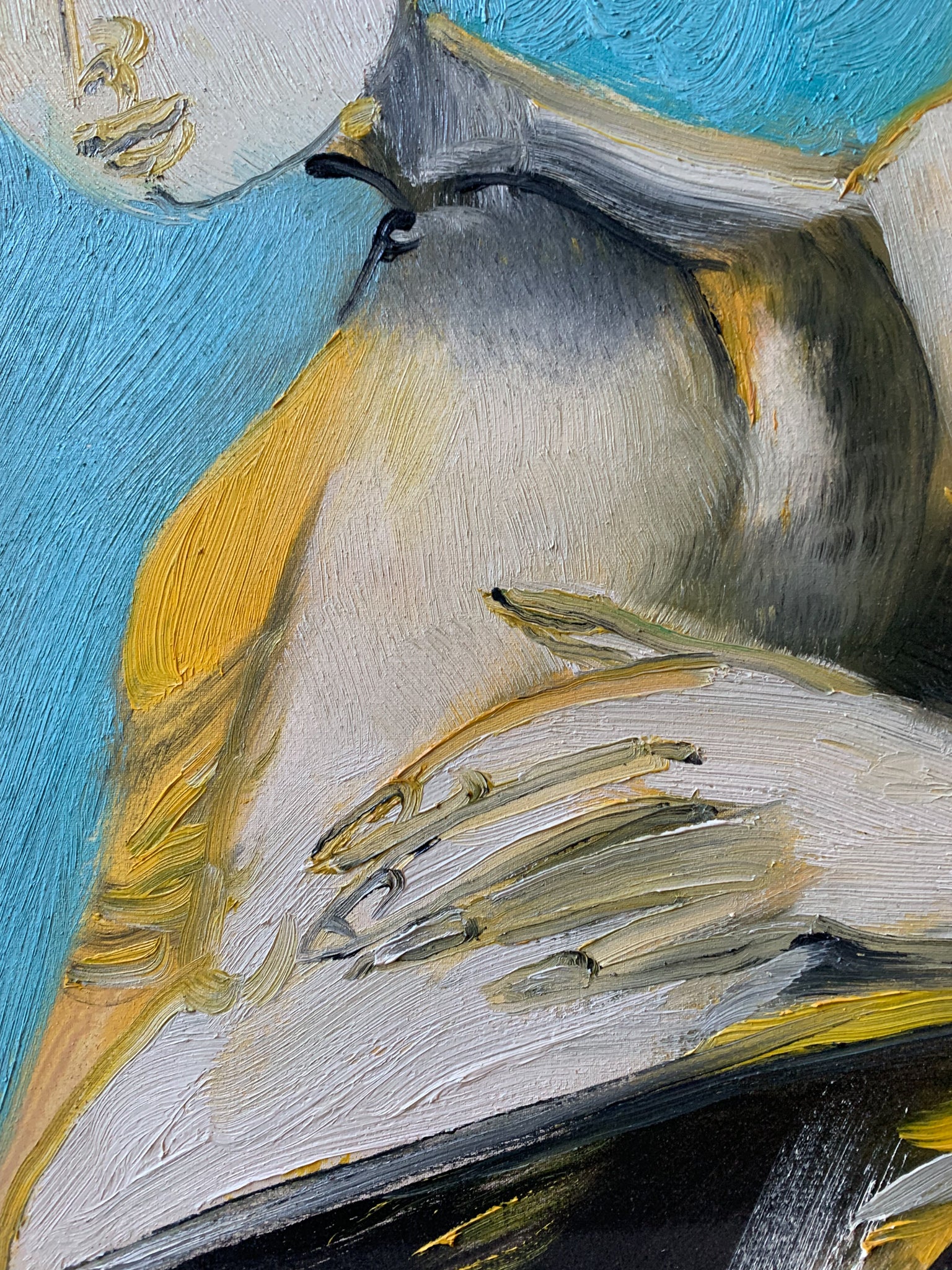 Oil Painting on Canvas by Remo Brindisi of Maternity from 1970s