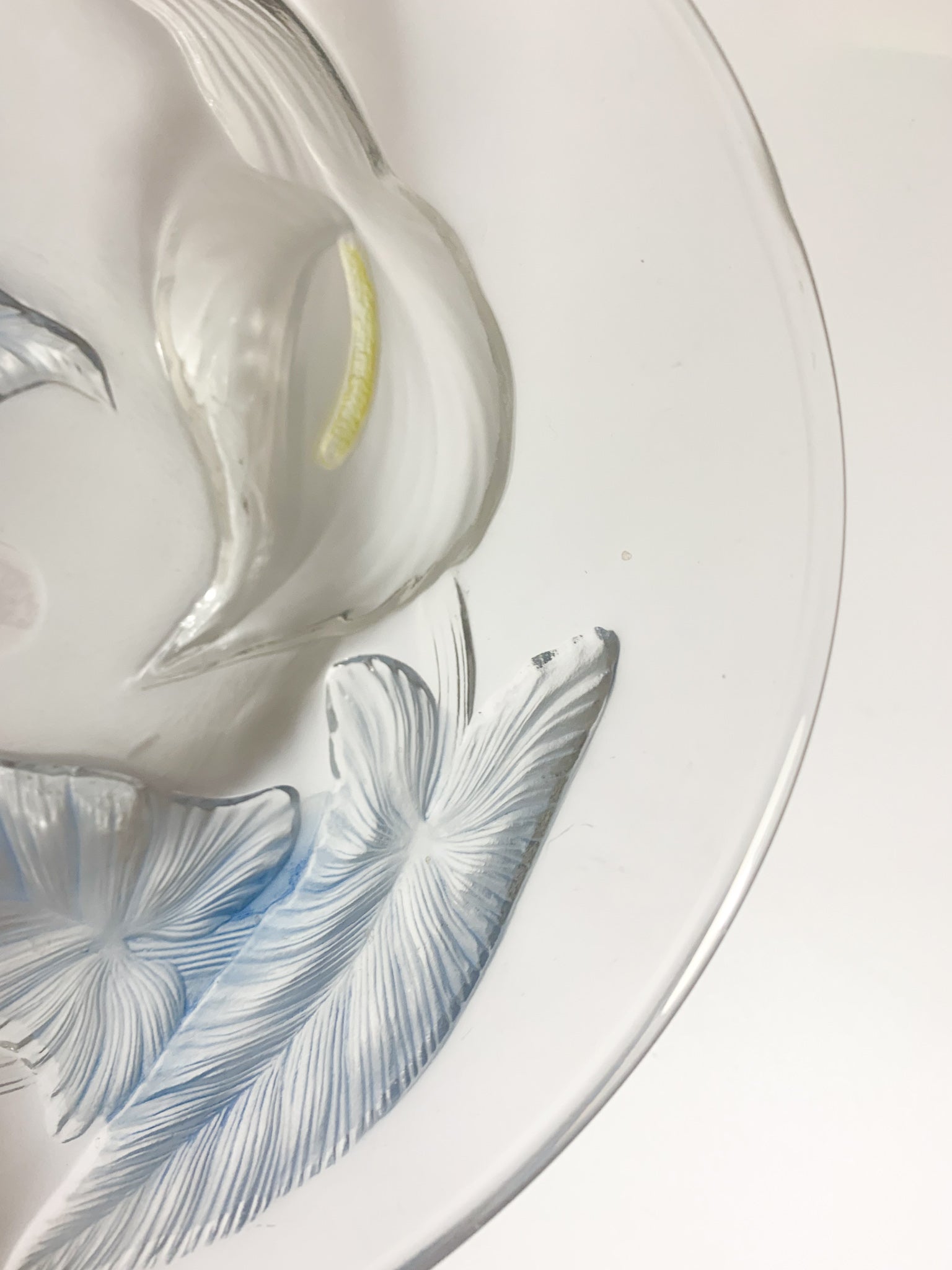 Ciotola Centrotavola in Vetro Francese con Fiori Anni 50