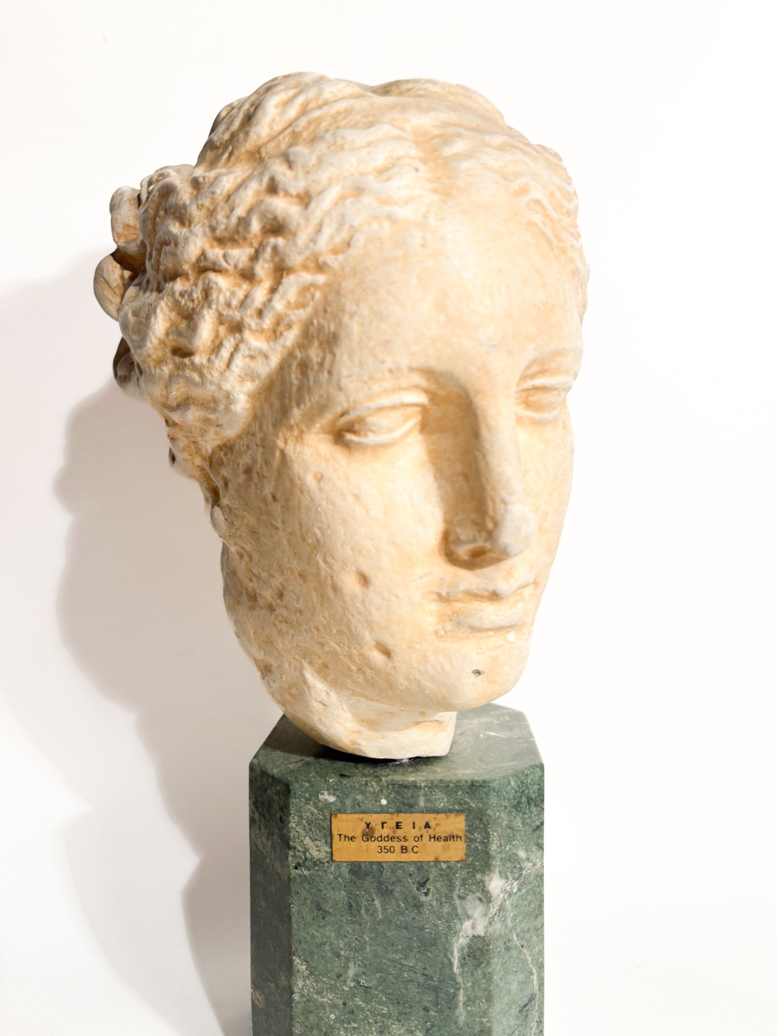 Plaster Sculpture and Marble Base of Ygeia Goddess of Health 1960s