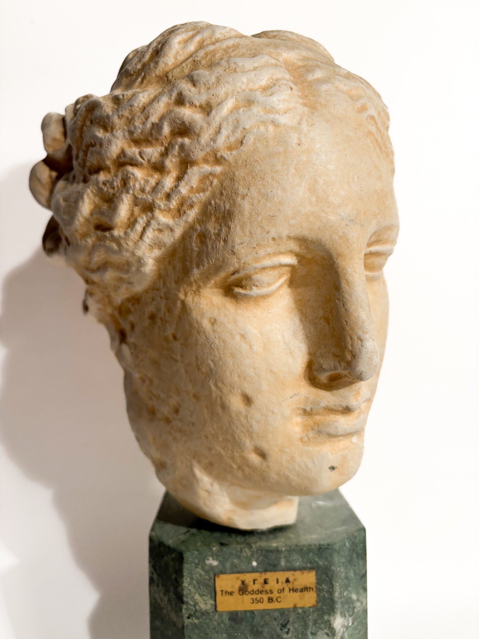 Plaster Sculpture and Marble Base of Ygeia Goddess of Health 1960s