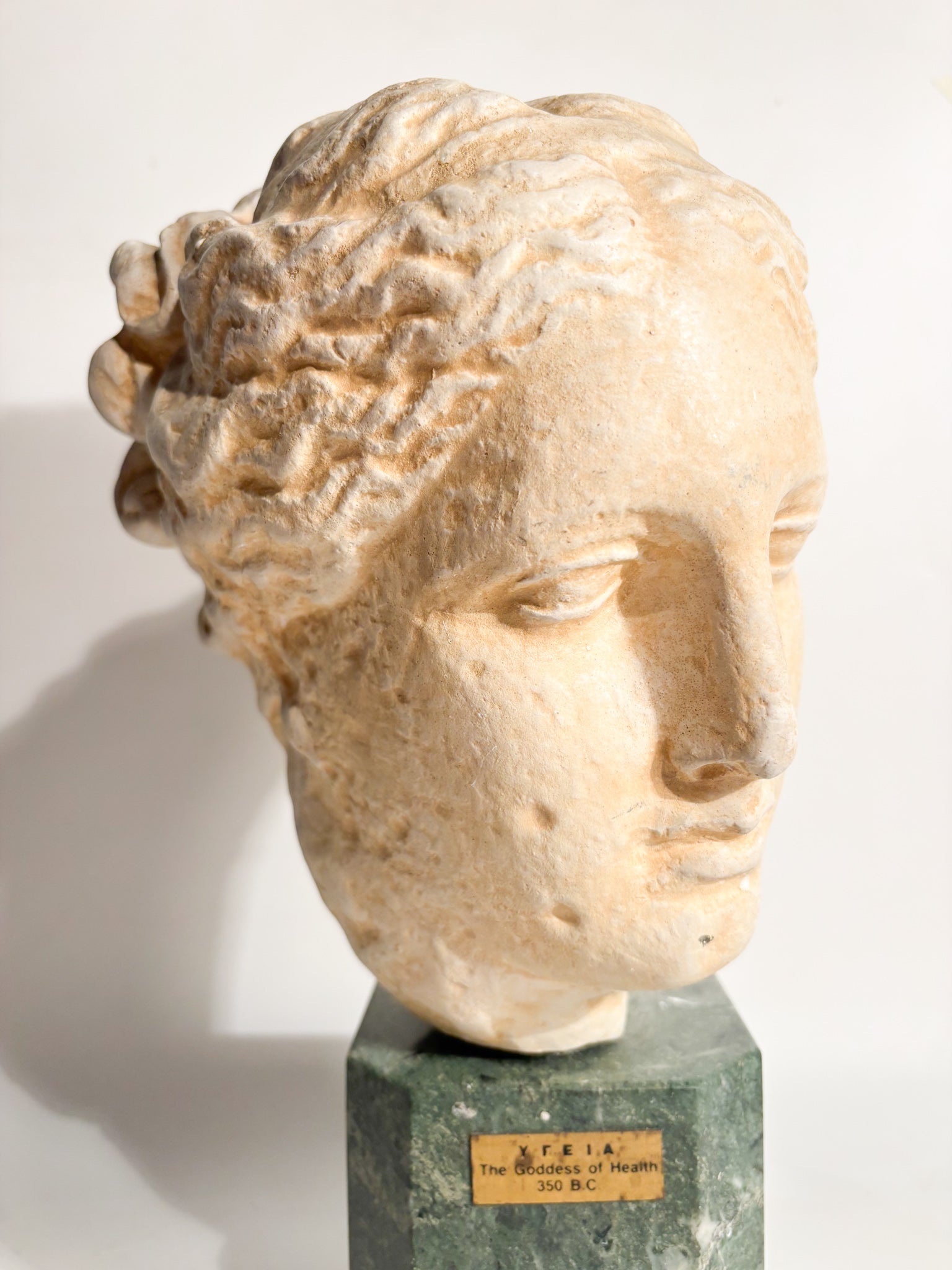 Plaster Sculpture and Marble Base of Ygeia Goddess of Health 1960s