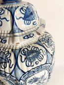 Vaso in Ceramica di Delft Bianco e Blu Cobalto Primi Novecento