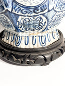 Vaso in Ceramica di Delft Bianco e Blu Cobalto Primi Novecento