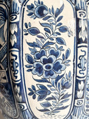 Vaso in Ceramica di Delft Bianco e Blu Cobalto Primi Novecento