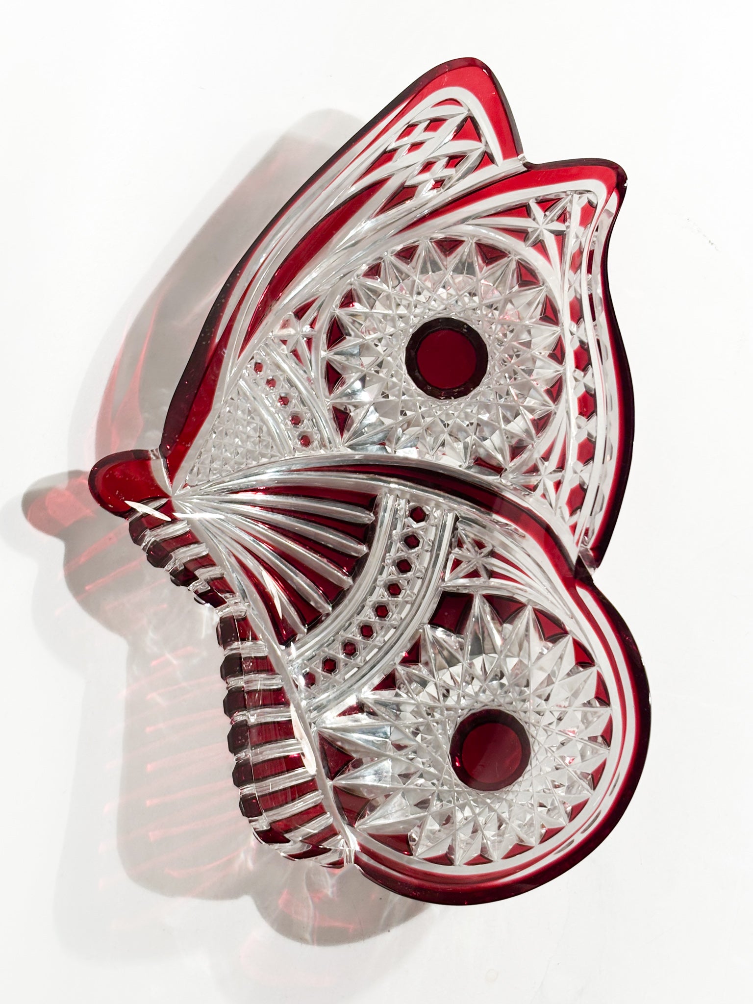 Svuotatasche Farfalla in Cristallo di Boemia Anni 70